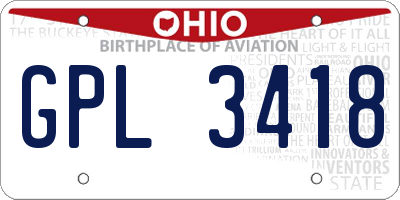 OH license plate GPL3418