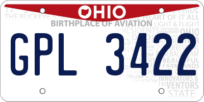 OH license plate GPL3422