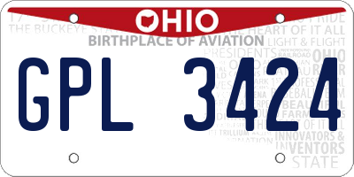 OH license plate GPL3424