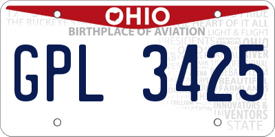 OH license plate GPL3425