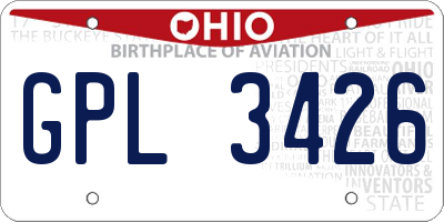 OH license plate GPL3426