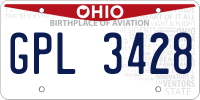 OH license plate GPL3428