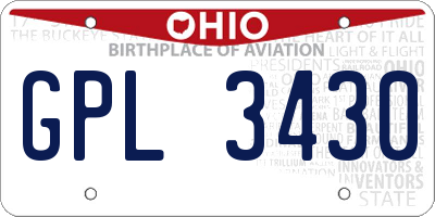 OH license plate GPL3430