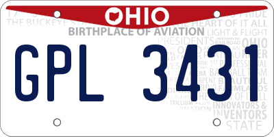OH license plate GPL3431