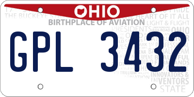 OH license plate GPL3432