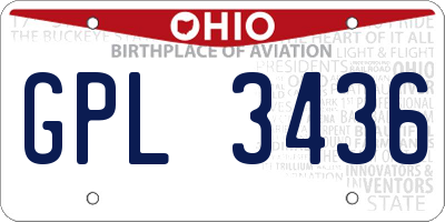 OH license plate GPL3436