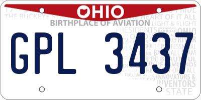 OH license plate GPL3437