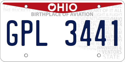 OH license plate GPL3441