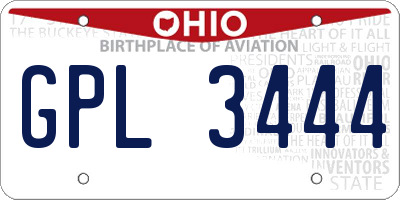 OH license plate GPL3444