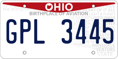 OH license plate GPL3445