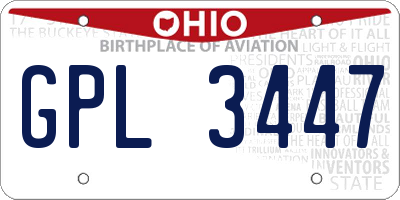 OH license plate GPL3447