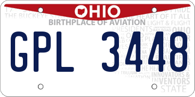 OH license plate GPL3448