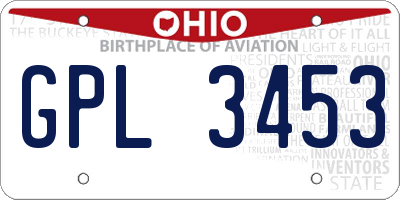 OH license plate GPL3453