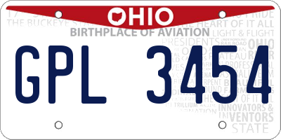 OH license plate GPL3454
