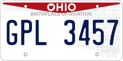 OH license plate GPL3457