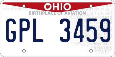 OH license plate GPL3459