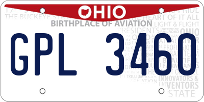 OH license plate GPL3460