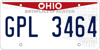 OH license plate GPL3464