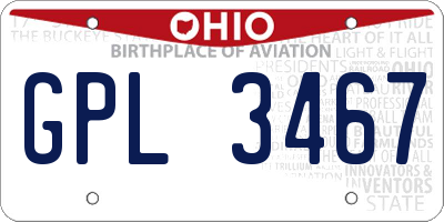 OH license plate GPL3467
