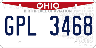 OH license plate GPL3468