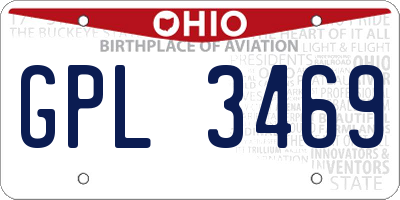 OH license plate GPL3469