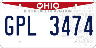 OH license plate GPL3474