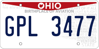 OH license plate GPL3477