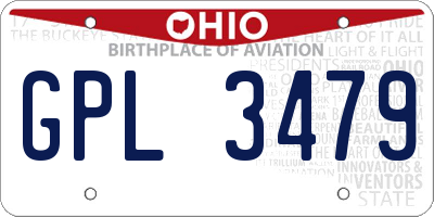OH license plate GPL3479