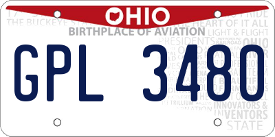 OH license plate GPL3480