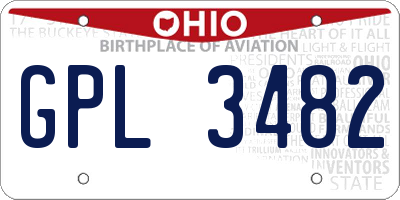 OH license plate GPL3482