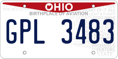 OH license plate GPL3483
