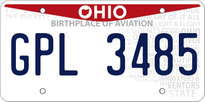 OH license plate GPL3485