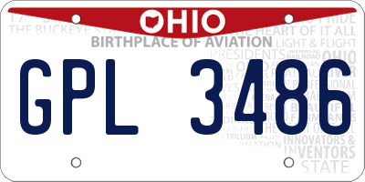 OH license plate GPL3486