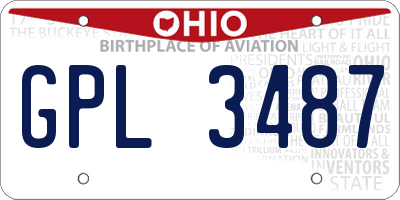 OH license plate GPL3487
