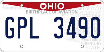 OH license plate GPL3490