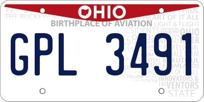 OH license plate GPL3491