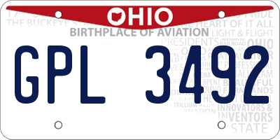 OH license plate GPL3492