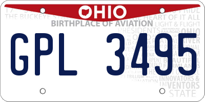 OH license plate GPL3495