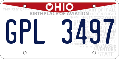 OH license plate GPL3497