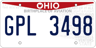 OH license plate GPL3498