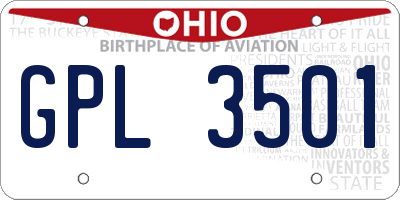 OH license plate GPL3501