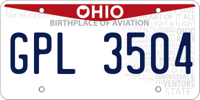 OH license plate GPL3504