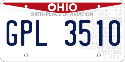 OH license plate GPL3510