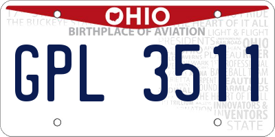 OH license plate GPL3511