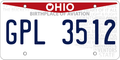 OH license plate GPL3512