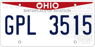 OH license plate GPL3515