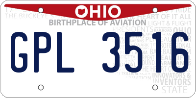OH license plate GPL3516