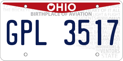 OH license plate GPL3517