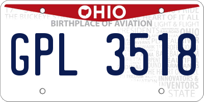 OH license plate GPL3518