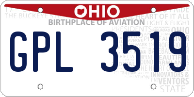 OH license plate GPL3519